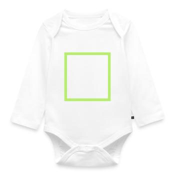 Square Square Pattern - Organic Longsleeve Baby Bodysuit - white - Front