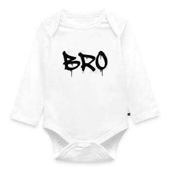 Bro - Organic Longsleeve Baby Bodysuit - white - Front