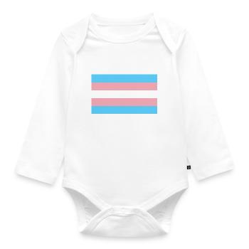 LGBT Transgender - Baby Bio-Langarm-Body - Weiß - Vorne