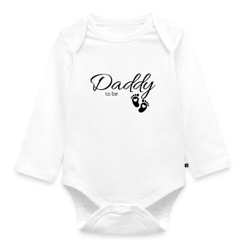 Daddy to be - Organic Longsleeve Baby Bodysuit - white - Front