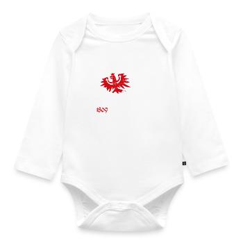 Tiroler Bua Bekleidung Tirol Adler Wappen 1809 - Baby Bio-Langarm-Body - Weiß - Vorne