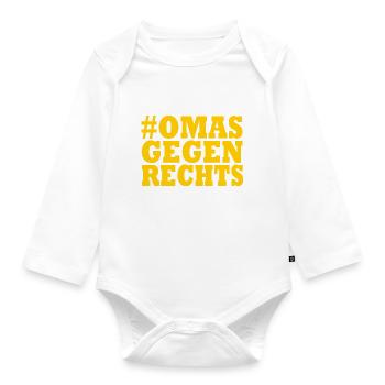 omas gegen rechts - Baby Bio-Langarm-Body - Weiß - Vorne