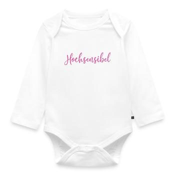 Hochsensibel Sensitive - Baby Bio-Langarm-Body - Weiß - Vorne