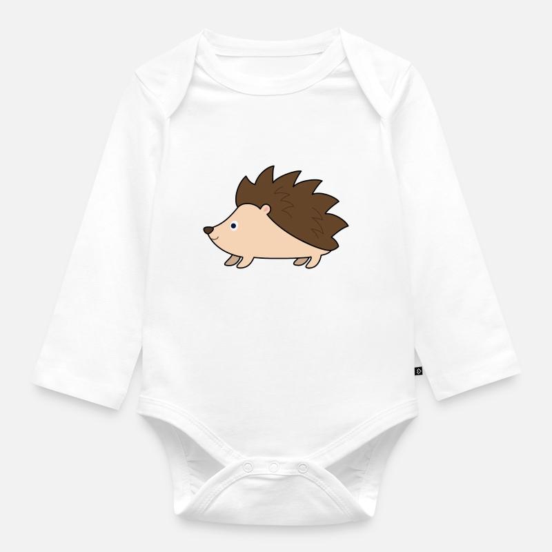 Hérisson - Body Bébé bio manches longues - blanc