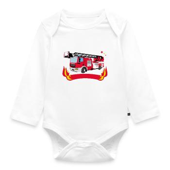 | des pompiers Pompiers - Body Bébé bio manches longues - blanc - Devant
