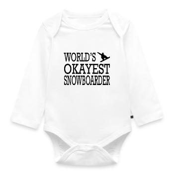 Snowboard Snowboarder - Baby Bio-Langarm-Body - Weiß - Vorne