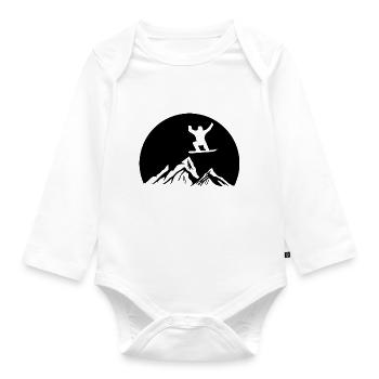 Snowboard Snowboarder - Body Bébé bio manches longues - blanc - Devant