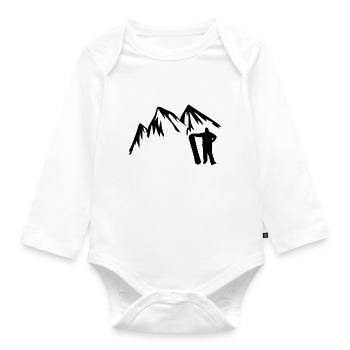 Snowboard Snowboarder - Body Bébé bio manches longues - blanc - Devant