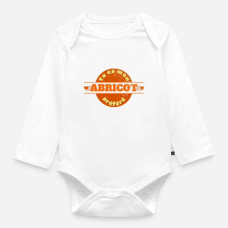 Tu es mon abricot préféré - Body Bébé bio manches longues - blanc