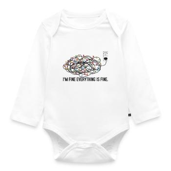 Weihnachtsbeleuchtung I'm fine Alles ist fein hässlich - Baby Bio-Langarm-Body - Weiß - Vorne