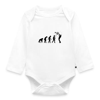 STOP FOLLOWING ME - Organic Longsleeve Baby Bodysuit - white - Front