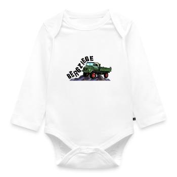 Bergziege - Unimog - Offroad - Oldtimer - Baby Bio-Langarm-Body - Weiß - Vorne