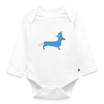 Dackel Alaaf - Baby Bio-Langarm-Body - Weiß - Vorne