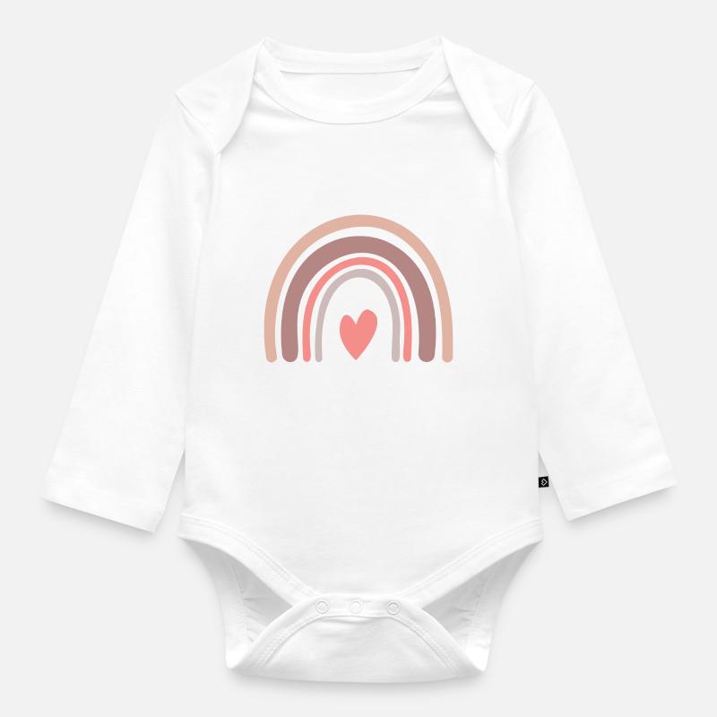 Arc-en-ciel - Body Bébé bio manches longues - blanc