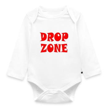DROP ZONE - Fallschirmspringer! - Baby Bio-Langarm-Body - Weiß - Vorne