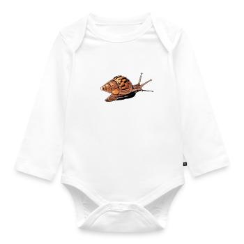 snail with shadow - Baby Bio-Langarm-Body - Weiß - Vorne