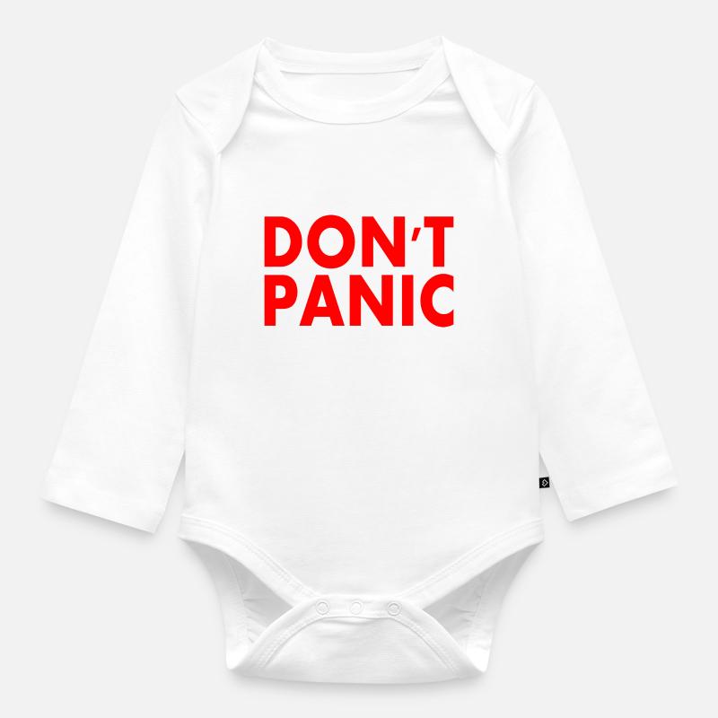 don't panic - Baby Bio-Langarm-Body - Weiß