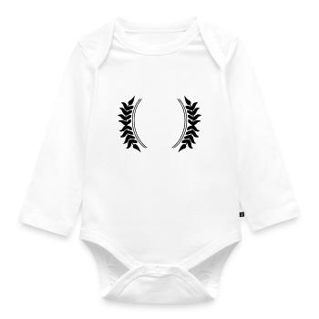 Kranz Symbol - Baby Bio-Langarm-Body - Weiß - Vorne