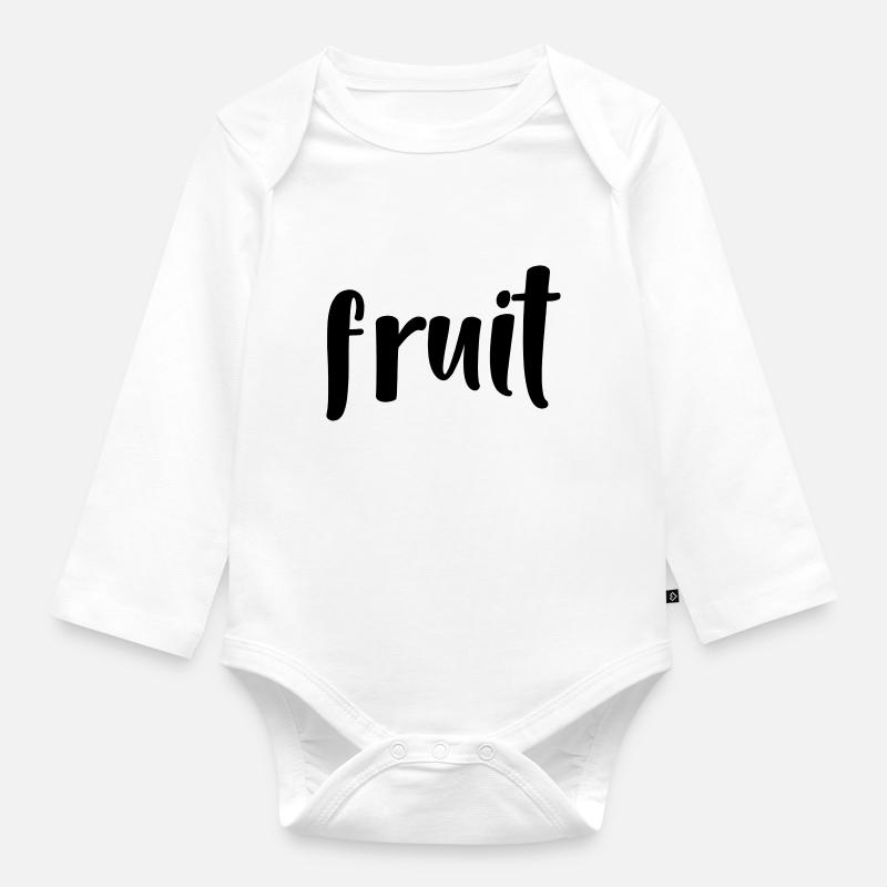 Fruit - Organic Longsleeve Baby Bodysuit - white