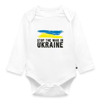 stop the war in Ukraine - Organic Longsleeve Baby Bodysuit - white - Front