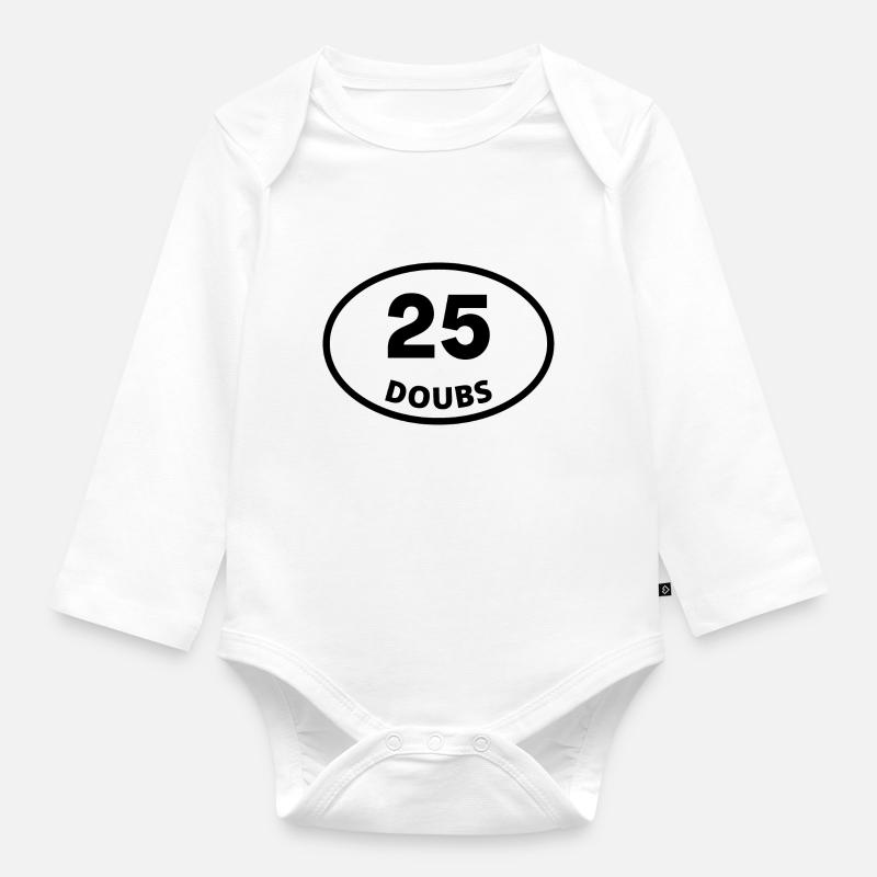 25 doubs - Body Bébé bio manches longues - blanc