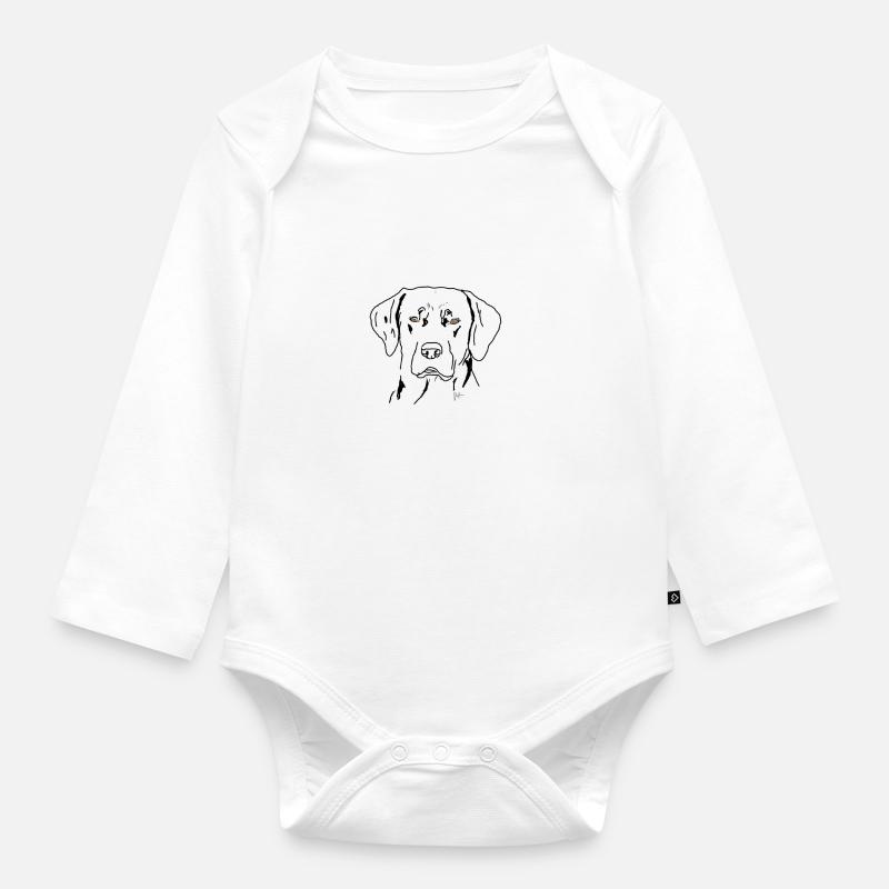 Labrador - Organic Longsleeve Baby Bodysuit - white