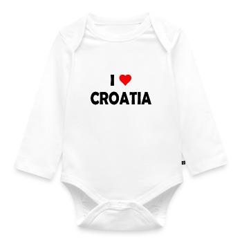 I love Croatia - Kroatien - Zagreb - Organic Longsleeve Baby Bodysuit - white - Front