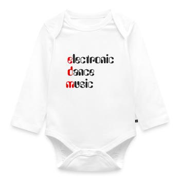 EDM Electronic Dance Music - Organic Longsleeve Baby Bodysuit - white - Front