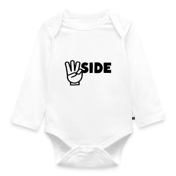 Westside W Fingerzeichen - Baby Bio-Langarm-Body - Weiß - Vorne
