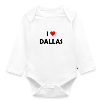 J’adore Dalles - Texas USA États-Unis d’Amérique - Body Bébé bio manches longues - blanc - Devant