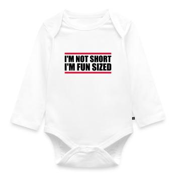 Not short fun sized - Organic Longsleeve Baby Bodysuit - white - Front