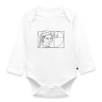 Leonardo Fibonacci Mathematiker Mathe Reihe Folge - Baby Bio-Langarm-Body - Weiß - Vorne