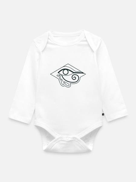 Auge von RA Ägyptisches Symbol - Baby Bio-Langarm-Body - Weiß
