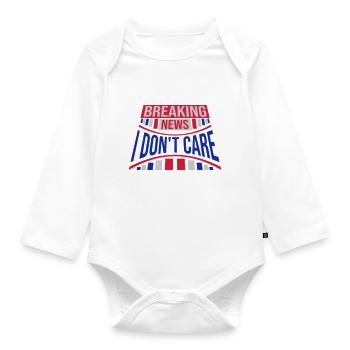 Breaking news don't care - Baby Bio-Langarm-Body - Weiß - Vorne