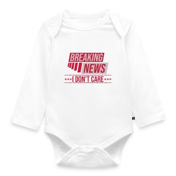Breaking news don't care - Baby Bio-Langarm-Body - Weiß - Vorne