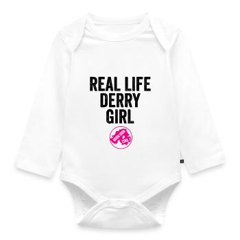Real life Derry Girls - Organic Longsleeve Baby Bodysuit - white - Front
