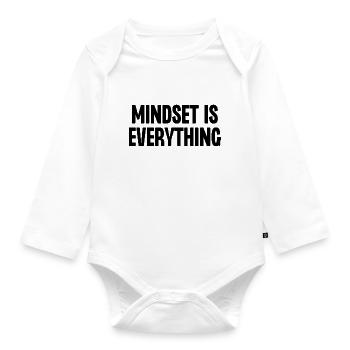 Mindset ist alles - Baby Bio-Langarm-Body - Weiß - Vorne