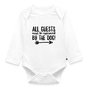 Alle Gäste müssen vom Hund genehmigt werden - Baby Bio-Langarm-Body - Weiß - Vorne
