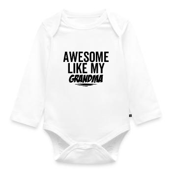 Großartig wie meine Oma - Baby Bio-Langarm-Body - Weiß - Vorne