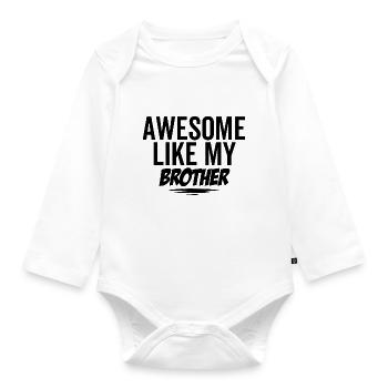 Großartig wie mein Bruder - Baby Bio-Langarm-Body - Weiß - Vorne