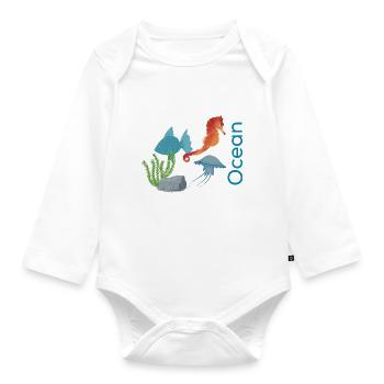 Ocean - Baby Bio-Langarm-Body - Weiß - Vorne