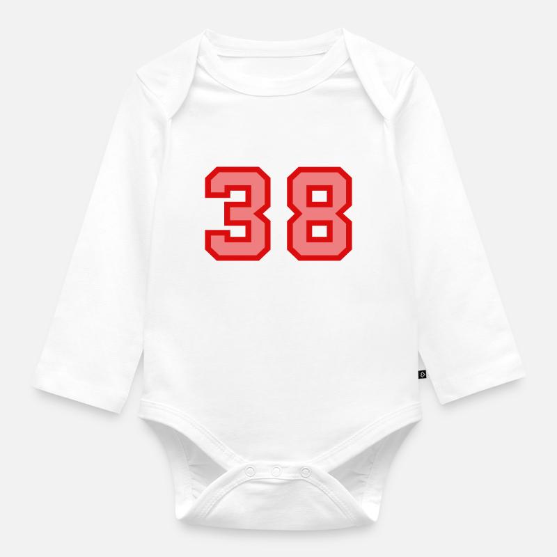 Cool Retro Retrostyle Numéro de maillot numéro de dos - Body Bébé bio manches longues - blanc