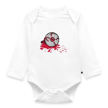 Halloween blutiges Horror Auge - Baby Bio-Langarm-Body - Weiß - Vorne