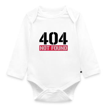 404 not found message - Organic Longsleeve Baby Bodysuit - white - Front