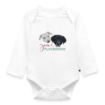 jowi hundeliebe köpfe - Baby Bio-Langarm-Body - Weiß - Vorne