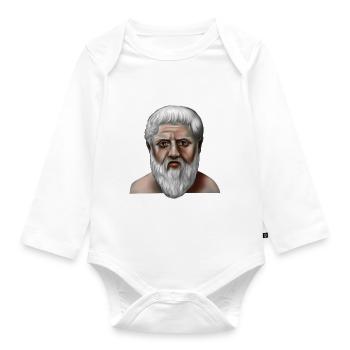 Platon Griechischer Philosoph - Baby Bio-Langarm-Body - Weiß - Vorne