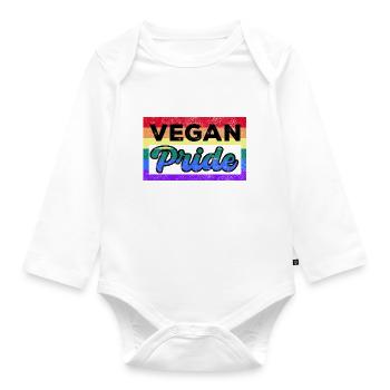 Vegan Vegetarian LGBT Gay Lesbian I Gift - Organic Longsleeve Baby Bodysuit - white - Front