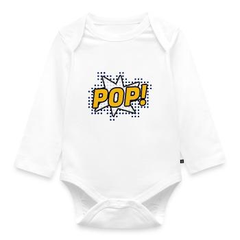 Polka dot Pop Kunst - Baby Bio-Langarm-Body - Weiß - Vorne