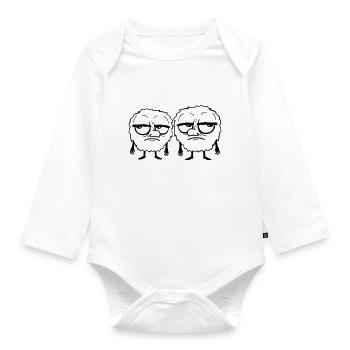 Team 2 Monsters annoyed - Organic Longsleeve Baby Bodysuit - white - Front