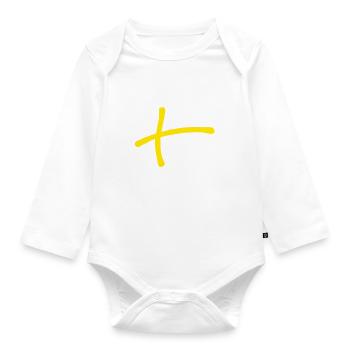 Swedish flag as brushstrokes - Organic Longsleeve Baby Bodysuit - white - Front